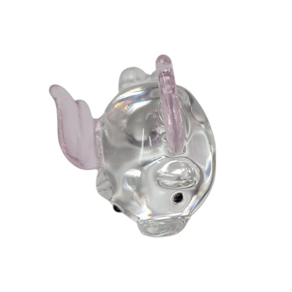 Penelope Flying Pig Miniature Glass Figurine With Pink Wings By Pier 1 Imports - Picture 7 of 11